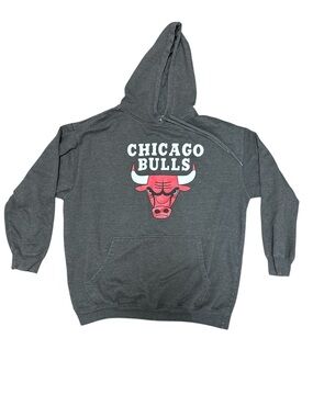 Vintage Majestic Chicago Bulls Basketball Gray Hoodie Size: 2XL
